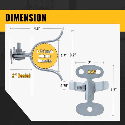VIVIDA 1-7/8" Wall Mount Gate Latch 2 PCS, Flat Back Gate Fork Latch, Mounts to Wooden Fence Post or Wall, Galvanized Steel - size: 1-7/8" (2 PCS)