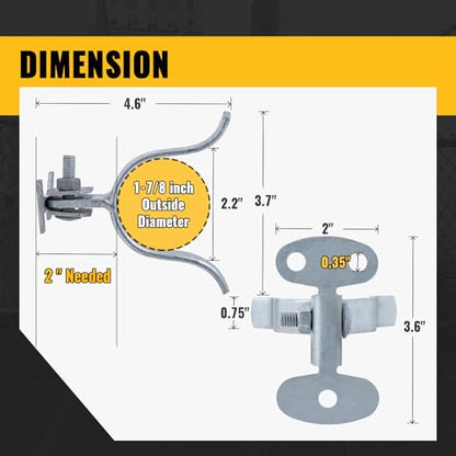 VIVIDA 1-7/8" Wall Mount Gate Latch 2 PCS, Flat Back Gate Fork Latch, Mounts to Wooden Fence Post or Wall, Galvanized Steel - size: 1-7/8" (2 PCS)