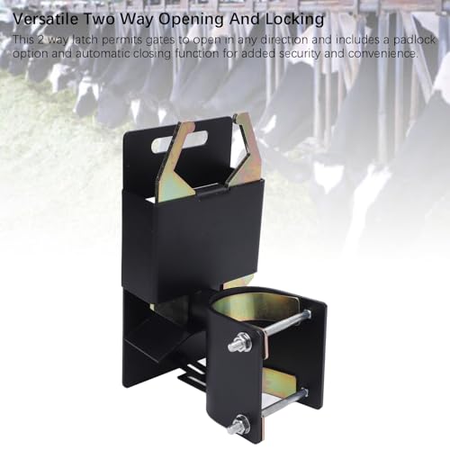 2 Way Lockable Gate Latch, Steel Zinc Heavy Duty Farm Fence Gate Latch, Livestock Cattle Gate Latch Hardware for Ranches Horse Corrals