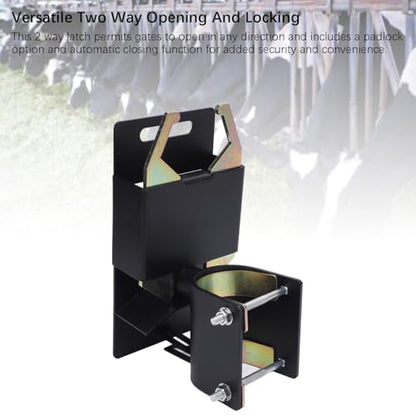 2 Way Lockable Gate Latch, Steel Zinc Heavy Duty Farm Fence Gate Latch, Livestock Cattle Gate Latch Hardware for Ranches Horse Corrals