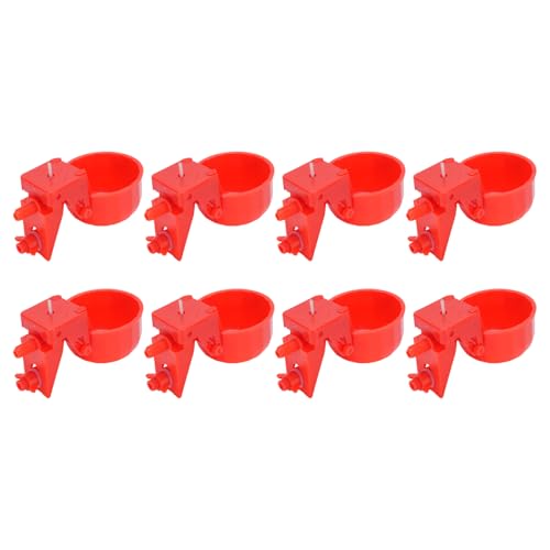 Generic Chicken Watering Cup Robust Plastic Detachable Easy Clean Water Feeder for Poultry Farming 8 Pieces