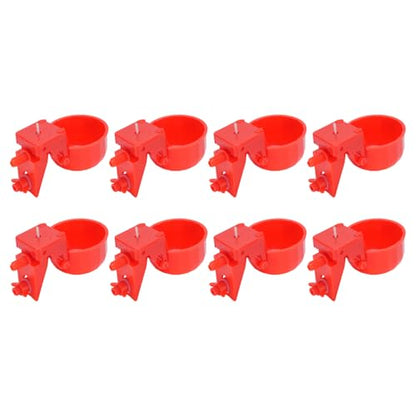 Generic Chicken Watering Cup Robust Plastic Detachable Easy Clean Water Feeder for Poultry Farming 8 Pieces