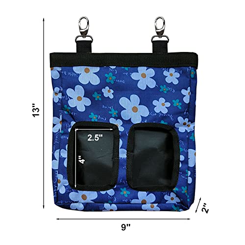 Guinea Pig Hay Feeder, Hanging Rabbit Hay Feeder Bag for Guinea Pigs Bunnies Chinchillas. Blueflower - color: Blueflower