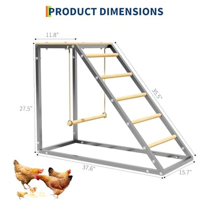 TrailBlaze 90x40x70CM Heavy-Duty Chicken Perch & Ladder – Durable Weatherproof Roosting Bars, Non-Slip, Easy-Clean Design, Promotes Activity for Poultry, Ducks, Geese, Pigeons, Farm Accessory - size: 37.6" L x 15.7" W x 27.5" H