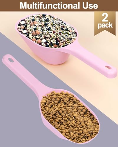 Dog Food Scoop, 1 Cup Pet Food Scoop With Measuring Lines (pink) - color: pink