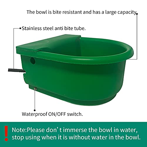 Automatic Heated Horse Waterer Bowl, 4L Large Capacity Farm Heated Water Bowl Constant Temperature Dispenser with Float Control for Pet Dog Goat Chicken and Other Animals,Outdoor Thermal-Bowl