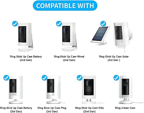 2 Packs Adhesive Ring Camera Mount - Stick Up Mount Holder Compatible with Outdoor Security Camera, 360 Degree Adjustable Security Mounting Bracket (Black, 2 Packs) - color: Black, size: 2 packs
