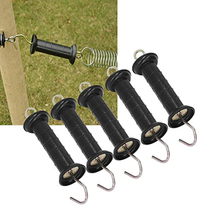 Milltrip 5Pcs Spring Gate Handle for Electric Fence, Insulated Livestock Grip, Tension Wire Hook for Cattle & Sheep Pasture