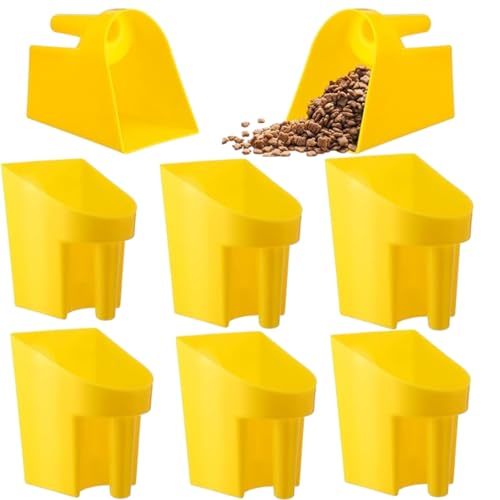 8 Packs Plastic Enclosed Feed Scoop Durable Stackable Horse Feed Scoop 2 Quart Large Grain Scoop for Horse Goat Dog Animal Ranchers Farmers