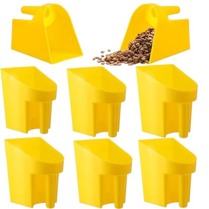 8 Packs Plastic Enclosed Feed Scoop Durable Stackable Horse Feed Scoop 2 Quart Large Grain Scoop for Horse Goat Dog Animal Ranchers Farmers
