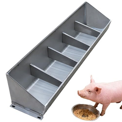Durable Pig Cattle Goat Feeding Trough & Waterer, Heavy-Duty Livestock Hay Feeder for Farm, Stable, & Pen - Ideal Animal Feeder for Efficient Feeding,Long 150cm (4.9ft) - 5 bit - size: Long 150cm (4.9ft) - 5 bit