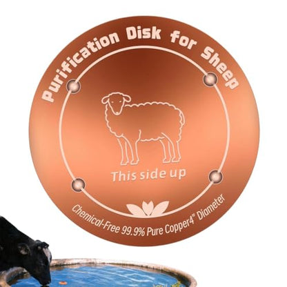 Copper Waterer Cleaning Disc, All Season Livestock Water Purifier Tray Keeps Water Clean for Poultry, Dogs & Cattle - size: sheep