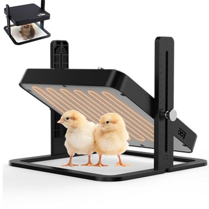 Upgraded Chicken Brooder Heating Plate with Adjustable Height & Angle, Thermostatic Control Chick Warmer Pad for Ducklings, Quail, and Birds (Temp-Adjust Brooder Heater) (Temp-Adjust)