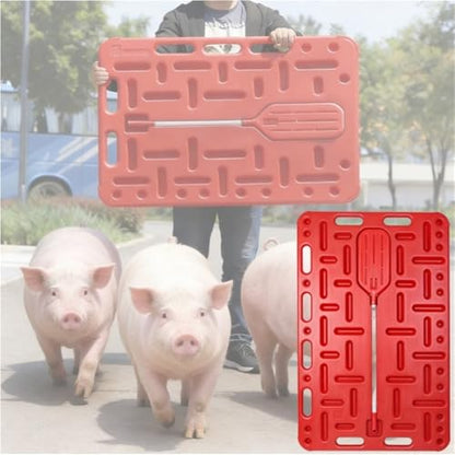 Pig Sorting Divider Panel with Herding Clapper, Lightweight Animal Handling Equipment for Hogs for Pasture, Farm(47.6x30.7in) - size: 47.6x30.7in
