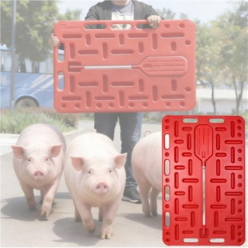 Pig Sorting Divider Panel with Herding Clapper, Lightweight Animal Handling Equipment for Hogs for Pasture, Farm(47.6x30.7in) - size: 47.6x30.7in