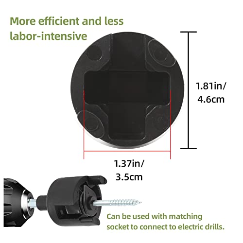 100Pcs Black Electric Fence Insulator Screw-in Insulator Fence Ring Post Wood Post insulators and 1 Pc Free Insulator Socket Tool(Grid System Accessories for Animal Husbandry Electronic) - style: M1