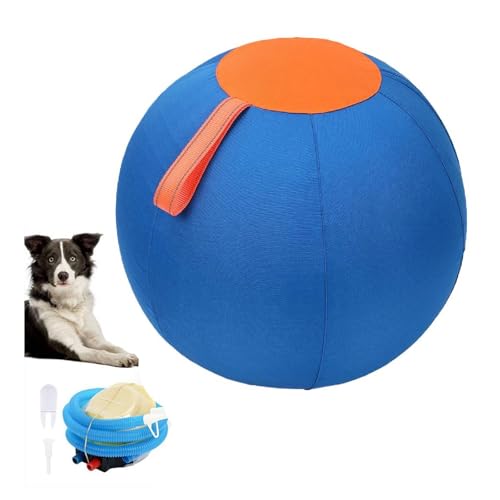 18" Giant Herding Ball Dogs, Inflatable Durable Tear-Resistant Calming Big Jumbo Ball for Dogs Horses Sheeps Pet Play & Exercis, Entertainment, Fun, Training Outdoor (Blue) - color: Blue