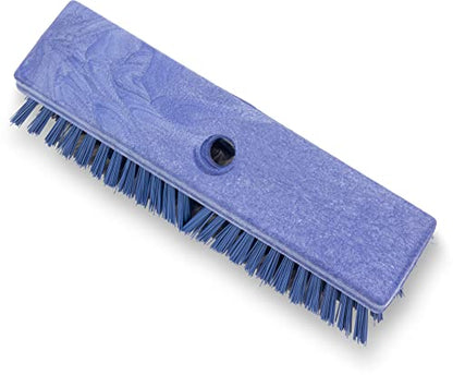 SPARTA Plastic Floor Scrub Brush, Brush Head Only, Deck Brush with ACME Standard Thread Fitting for Deck, Industrial Kitchens, and Hospitals, 10 Inches, Blue