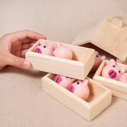 Sorting Stacking Wooden Toys for Toddlers, Montessori Pig Toy Toddler Sensory Bin Tool Toys, Wood Farm Toy House Fine Motor Skill Early Learning Preschool Educational Gift for Kids - style: Pig Toys