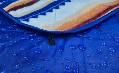 DOWN UNDER OUTDOORS Waterproof 350 GSM Fleece or Sherpa Stadium Blanket | Large Extra Thick, Windproof, Quilted, Machine Washable, Camping Picnic & Outdoor, Beach, Dog, secret pocket, 82 x 55 inches - color: Aztec
