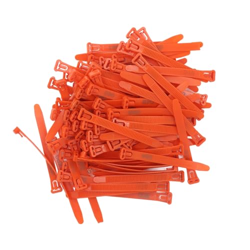Rengue Numbered Chicken Leg Bands, Easy Apply Poultry Identification Rings, 100 Pieces for Ducks, Chicks, Geese, and Pigeons Numbered Chicken Leg Bands, PP Material, Nan Gardening (Orange) - color: Orange