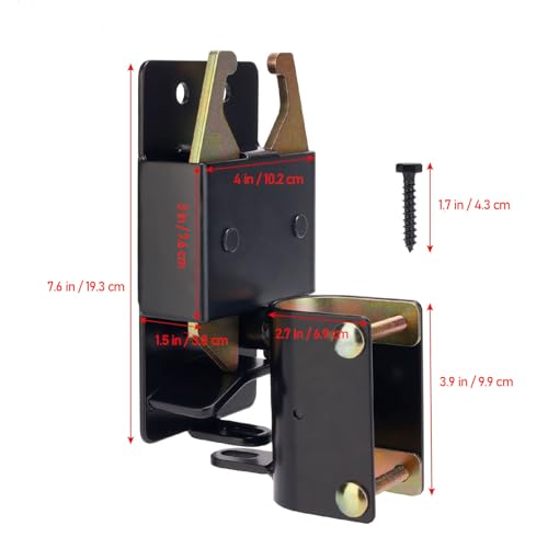 2 Way Farm Gate Latch, Heavy Duty Lockable Gate Latch for 1-5/8 to 2 Round Tube Gate, Black Fence Gate Latch, Livestock Cattle Gate Latch for Metal Gate, Farm, Pastures, Ranches