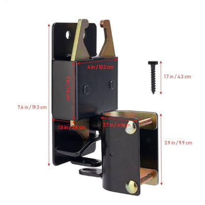 2 Way Farm Gate Latch, Heavy Duty Lockable Gate Latch for 1-5/8 to 2 Round Tube Gate, Black Fence Gate Latch, Livestock Cattle Gate Latch for Metal Gate, Farm, Pastures, Ranches
