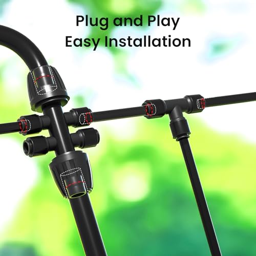 MIXC 230FT Quick-Connect Drip Irrigation System Kit, Automatic Garden Watering System with 1/4" & 1/2" Fast-Lock Tubing - Adjustable Nozzles & Sprinklers for Garden, Greenhouse, Lawn, Potted Plants - size: 33FT Main tube+197FT 1/4'' tube