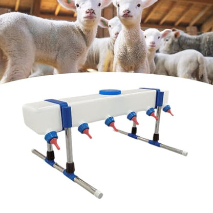 Lamb Drink Feeder Calf Feeding for Nursing,Little Cow Calf Milk Drinking Farm Livestock Breeding Feeder for Farm Lamb, 6 Head with Holder