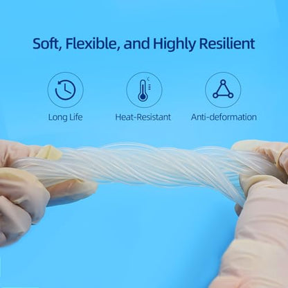 Peristaltic Pump Silicone Tubing 1/4" ID*3/8"OD*3m, food grade High-temperature resistant & wear-resistant transparent silicone hose, made with platinum curing process, 17# - size: 1/4"IDx3/8"OD, style: 3meter