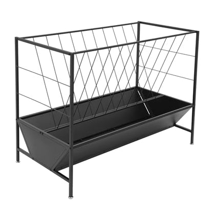Heavy Duty 2-in-1 Livestock Feeder,Pasture Hay Feeder, Large-Capacity Hay Feed Trough with 30 Gallon Grass Rack