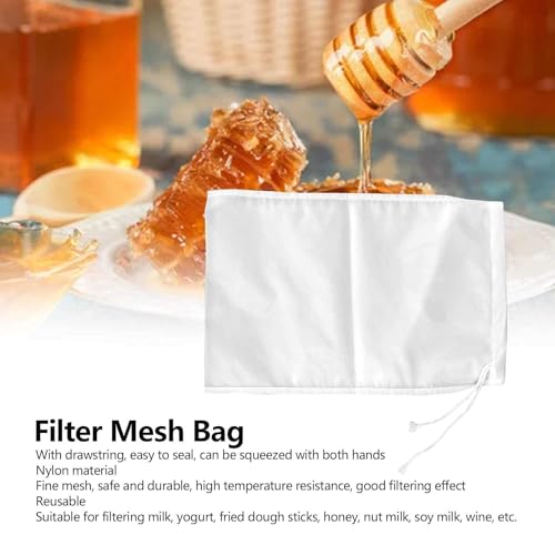 2 Pack Nut Milk Bag, Strainer Bag Tea Filter Bags Food Strainer Reusable Food Filter 300 Mesh Fine Mesh Strainer for Straining Almond Soy Cold Brew Coffee Bag Cheese Cloth for Milk