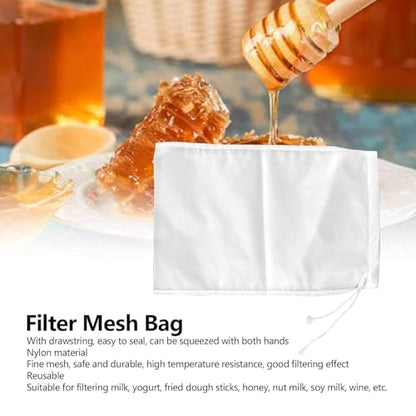 2 Pack Nut Milk Bag, Strainer Bag Tea Filter Bags Food Strainer Reusable Food Filter 300 Mesh Fine Mesh Strainer for Straining Almond Soy Cold Brew Coffee Bag Cheese Cloth for Milk