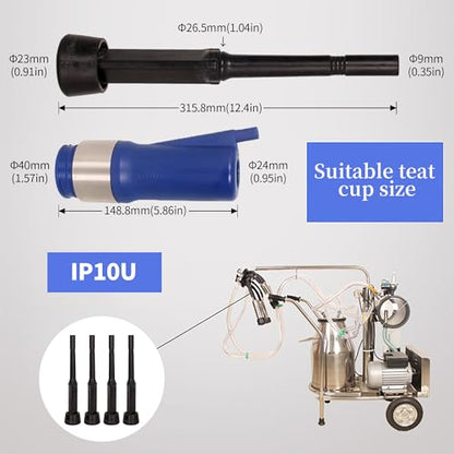 4 Pcs Triangular Milking Machine Liners 315.8mm, Aftermarket Replacement Compatible with Milkrite IP10U, Black Food-Grade Rubber Triangle Teat Cup Liners, Fit Ø40mm Cup Shell for Dairy and Livestock - size: IP10U Triangular 315.8mm Fit Ø40mm