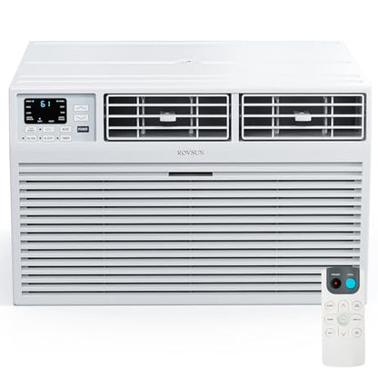 ROVSUN 10000 BTU Through the Wall Air Conditioner with Remote Control, 4-in-1 Wall AC Unit, Heater, Dehumidifier & Fan with Timer for Bedroom, Apartment, Dorm up to 450 Square Feet, 230V/60Hz - style: 10000 BTU-Cool & Heat