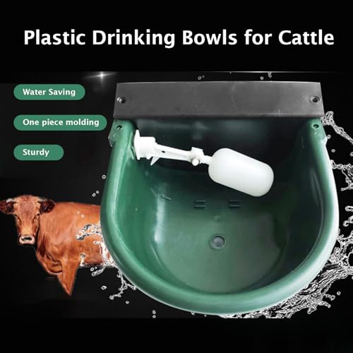Livestock Water Bowl, Large Capacity Livestock Waterer for Cattle (Dark Green)