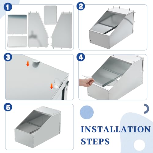 Maxcheck 2 Pcs Galvanized Metal Rabbit Nesting Box Bunny Small Animal Nest with Removable Acrylic Floor Durable Easy to Clean for Indoor Outdoor Use Rabbit Supplies (20 * 14 * 12 Inch) - size: 20"L x 14"W x 12"H