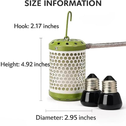 MANON ROSA Bird Cage Heater for Parakeets Chickens Parrots - Thermostatic Socket, Non-Light Emitting Lamp with 2 Ceramic Bulbs (E27 110V) - Small Pet Winter Warming Equipment(50W&100W)