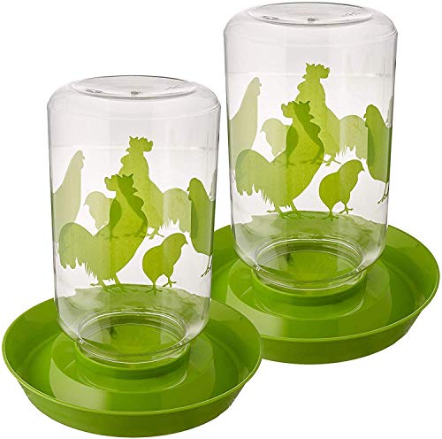 Lixit® Feeder or Waterer for Chickens and Other Wildlife - Made in USA (4 Quart - Pack of 2) - size: 128 oz (Pack of 2)