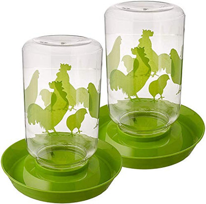 Lixit® Feeder or Waterer for Chickens and Other Wildlife - Made in USA (4 Quart - Pack of 2) - size: 128 oz (Pack of 2)