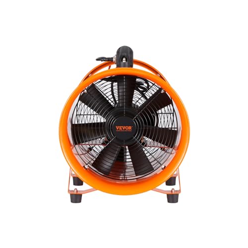 VEVOR Air Mover Blower Fan 8 Inch, 1070CFM 195W with 33ft Flexible Duct, Industrial Portable Ventilator Blower/Exhaust - size: 8in-33ft