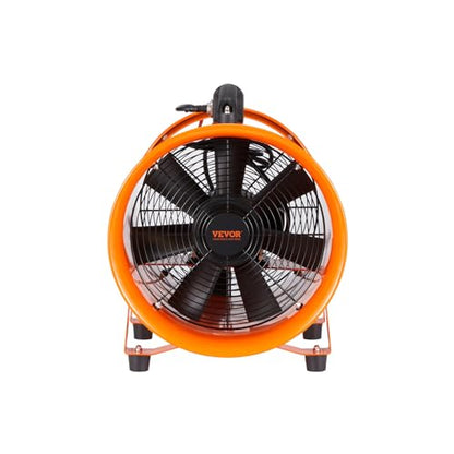 VEVOR Air Mover Blower Fan 12 Inch | 3198CFM, 585W, 33ft Flexible Duct, Industrial Portable Ventilator/Exhaust - size: 12in-33ft