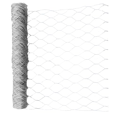 WFLNHB Hexagonal Chicken Wire Poultry Netting Galvanized Mesh Garden Fence Barrier Fence Mesh Roll 4Feet x 150Feet - size: 4FTx150FT
