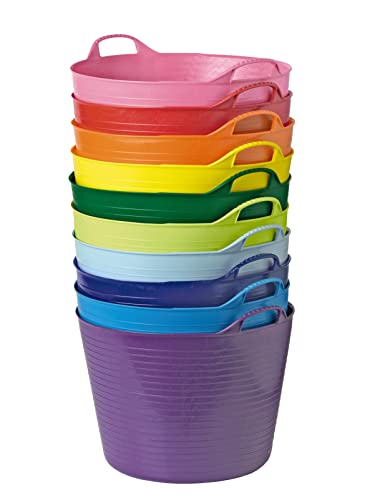 Red Gorilla Large Flexible Plastic Tub, Toy Storage, Laundry, Gardening & More, 38 Liter/10 Gallon, Blue - color: Blue