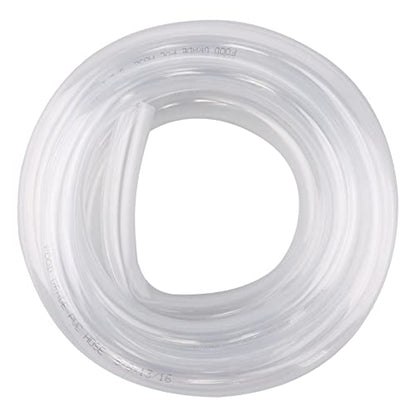 DERNORD PVC Tubing 5/8"ID X 13/16"OD Flexible Clear Vinyl Hose 10 Feet for Food Grade - size: 10 Feet, style: 5/8"ID X 13/16"OD