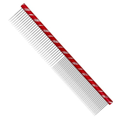 MEKBOK Dog Comb Grooms Cats As Well - for Medium to Thick Coats - 8 Inch Length - Rounded Spine - Grooming Tool for Mats and Shedding (Red) - color: Red