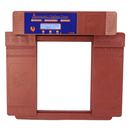 Automatic Chicken Coop Door Opener, Intelligent Double Open Timer LED Display Solar Powered, with Anti Pinch Function Low Battery Reminder, for Chickens Ducks Geese Poultry (Bronze) - color: Bronze