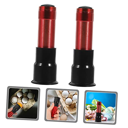 2pcs Professional Egg Candling Lamp Incubator Candling Lamp Flash Light Fertile Quail Eggs Incubator Farm Supply - color: Red