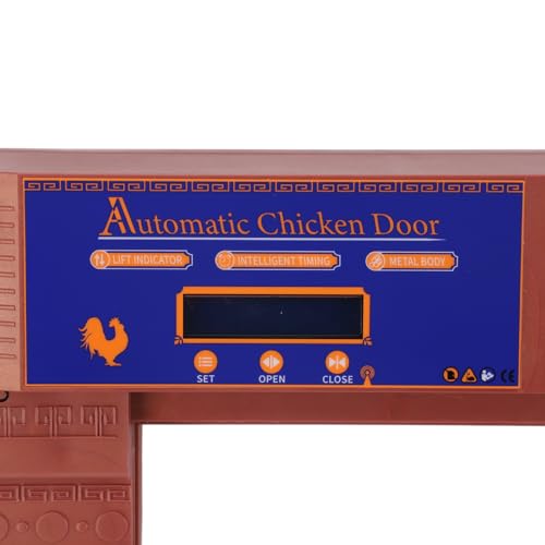 Automatic Chicken Coop Door Opener with Timer and Solar Battery Power, Double Electric Chicken Door with LED Display, for Chickens Ducks Geese, IP45, Anti - (Bronze) - color: Bronze