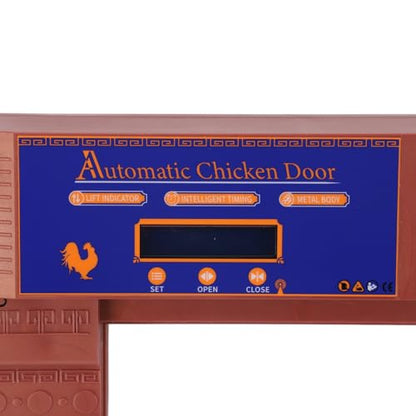 Automatic Chicken Coop Door Opener with Timer and Solar Battery Power, Double Electric Chicken Door with LED Display, for Chickens Ducks Geese, IP45, Anti - (Bronze) - color: Bronze